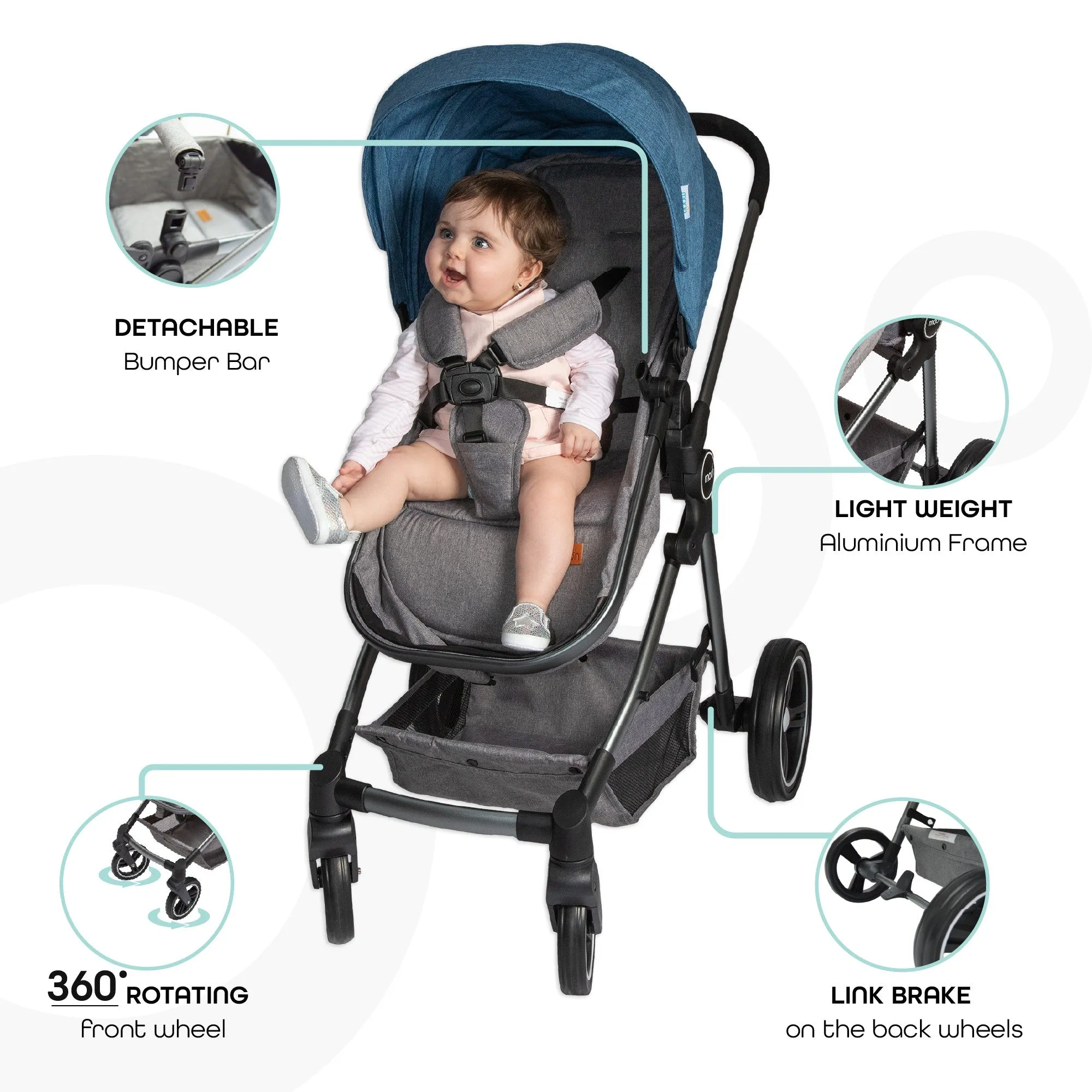 Moon Pro - 2in1 Stroller Birth to 15 kg
