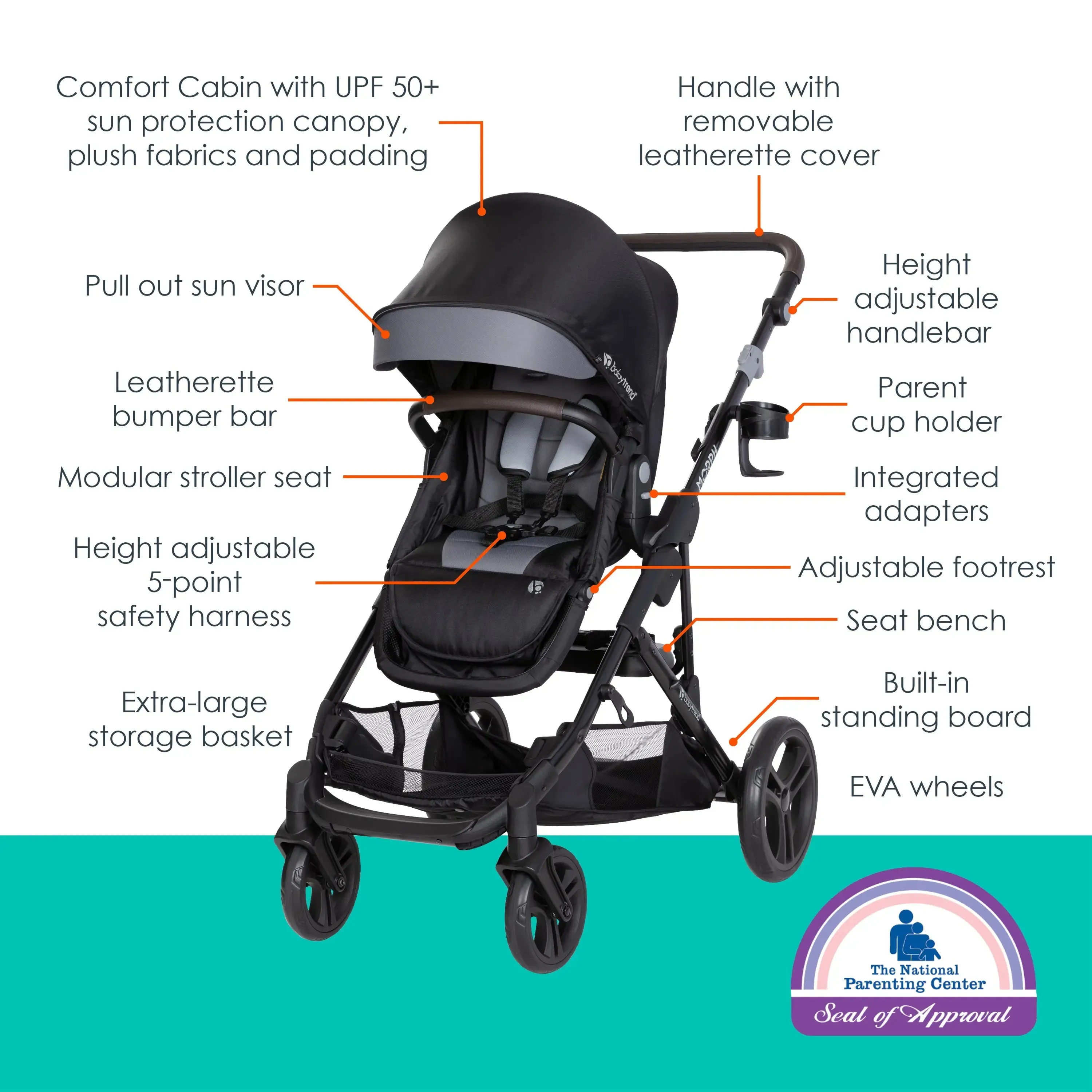 Morph Single to Double Modular Stroller