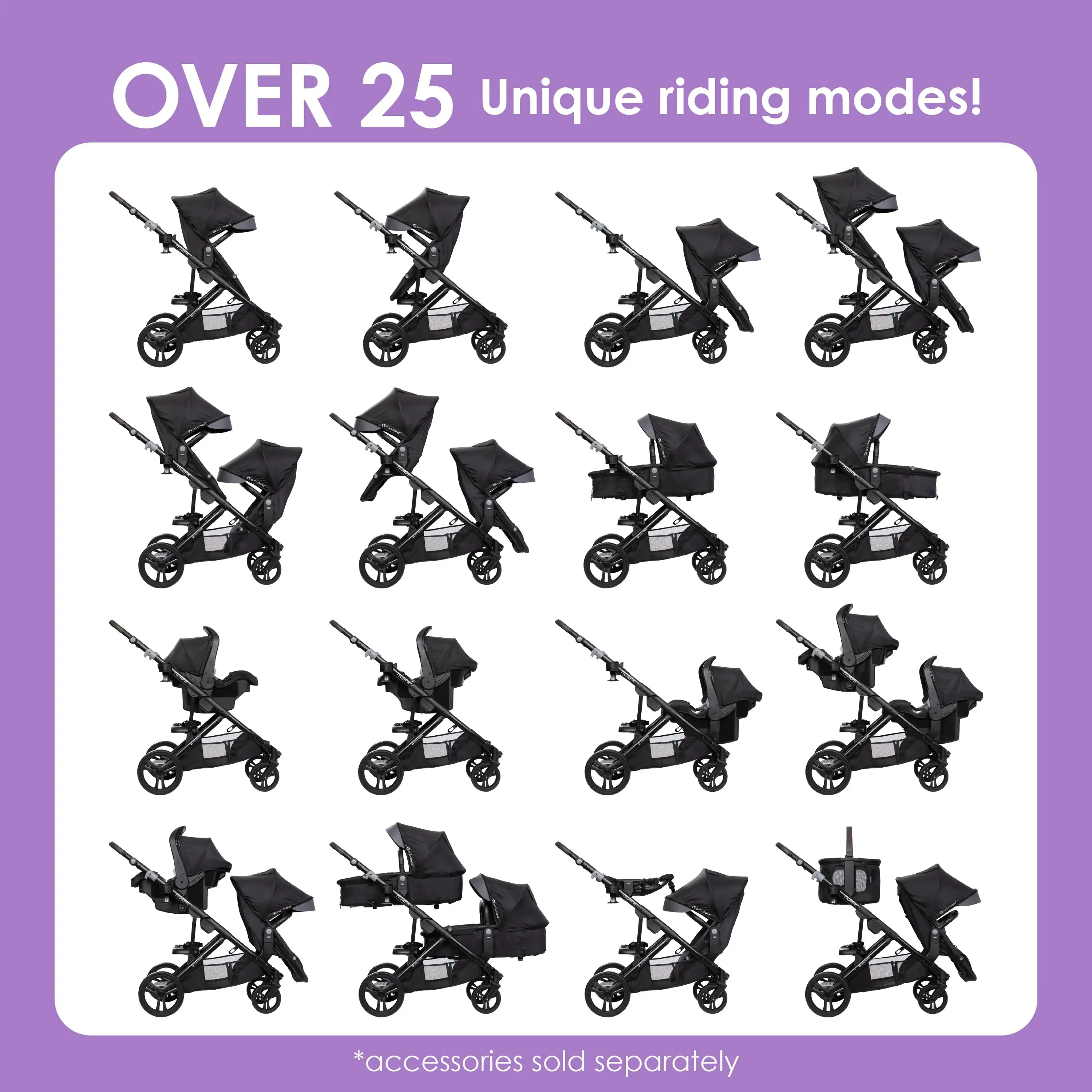 Morph Single to Double Modular Stroller