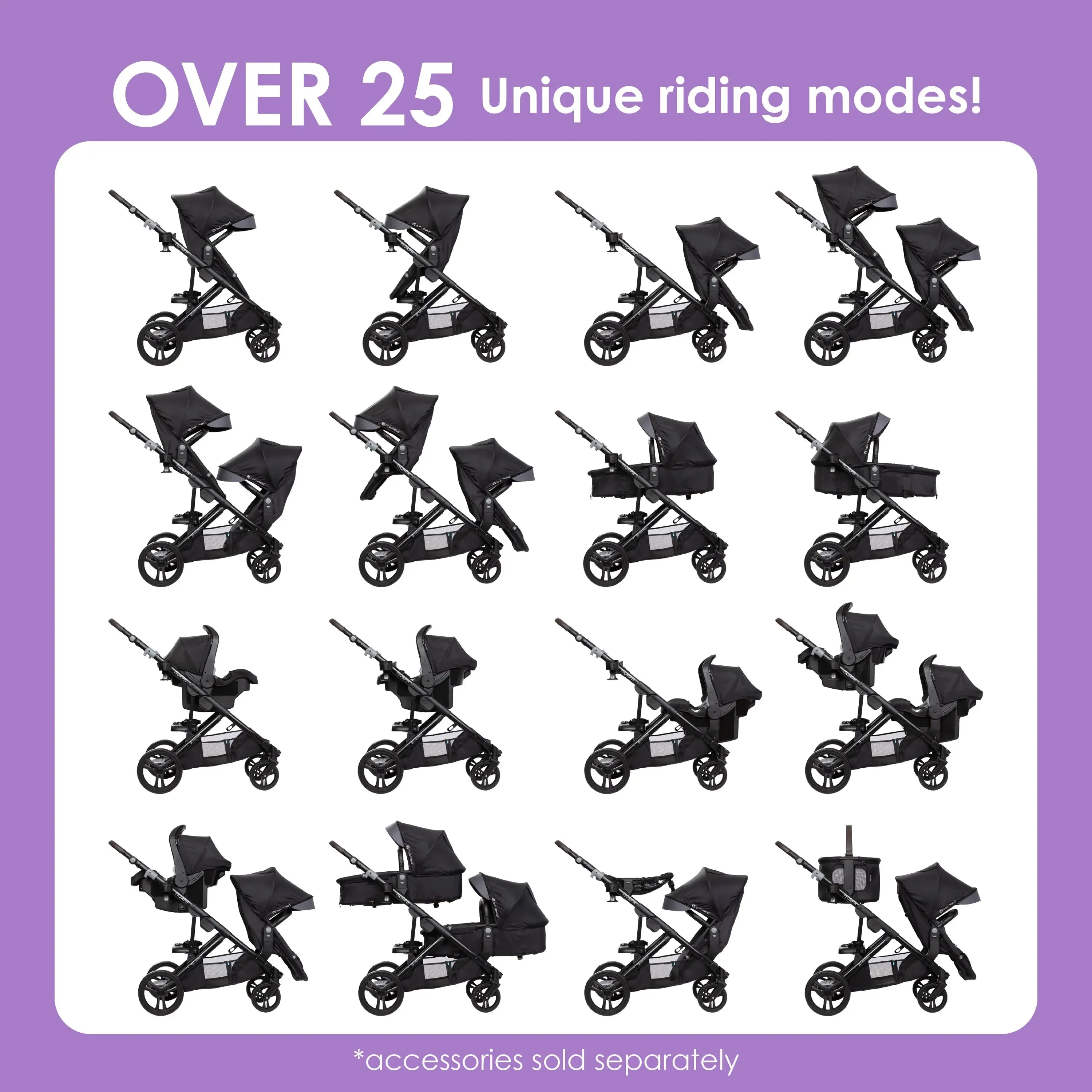 Morph Single to Double Modular Stroller