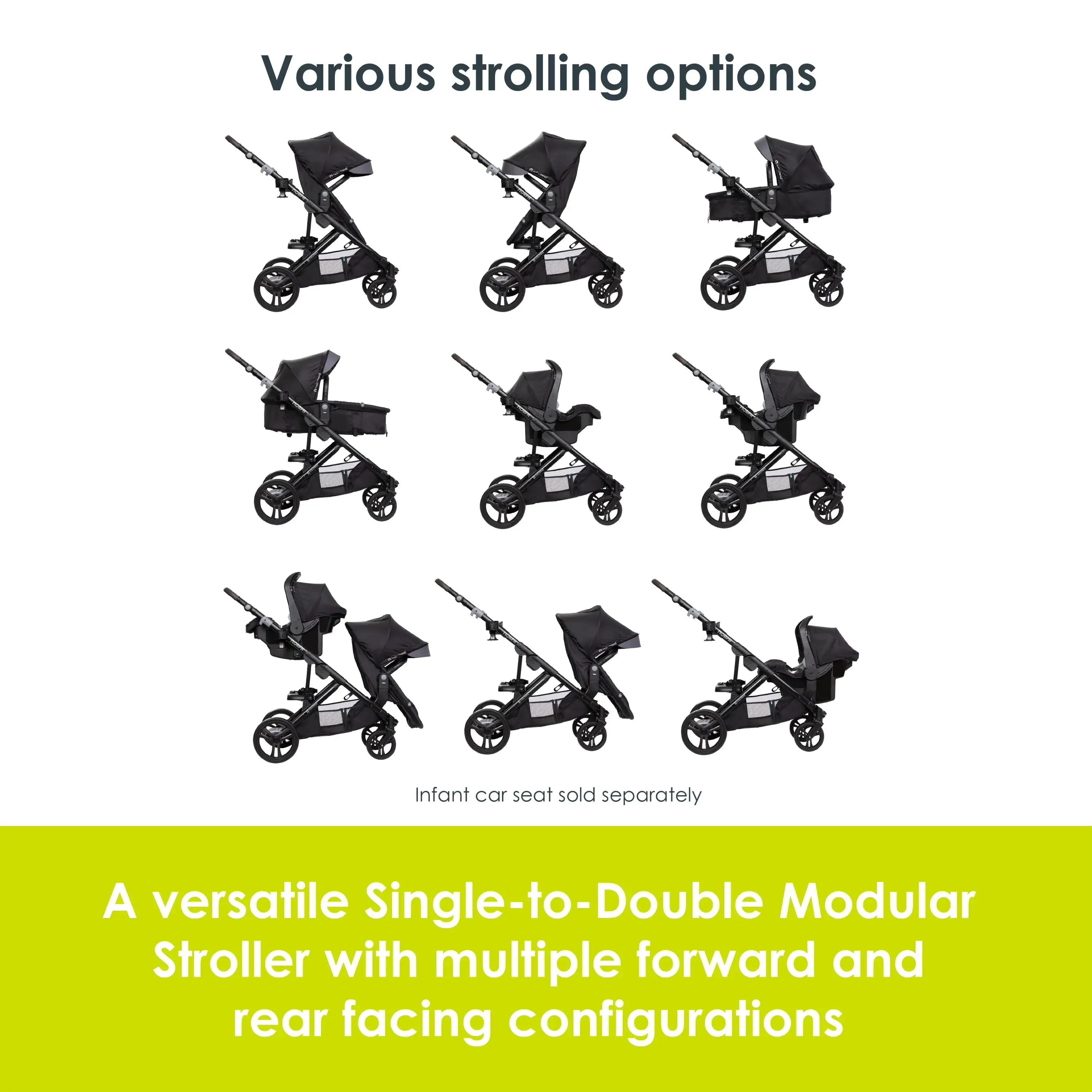 Morph Single to Double Modular Stroller