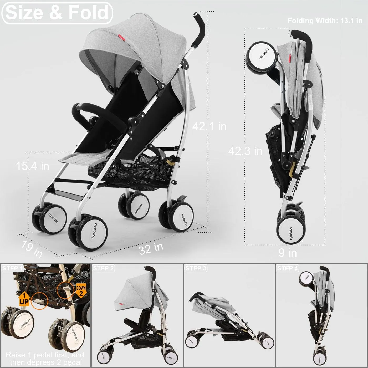 Multifunctional 2-in-1 Baby Stroller Simple Edition