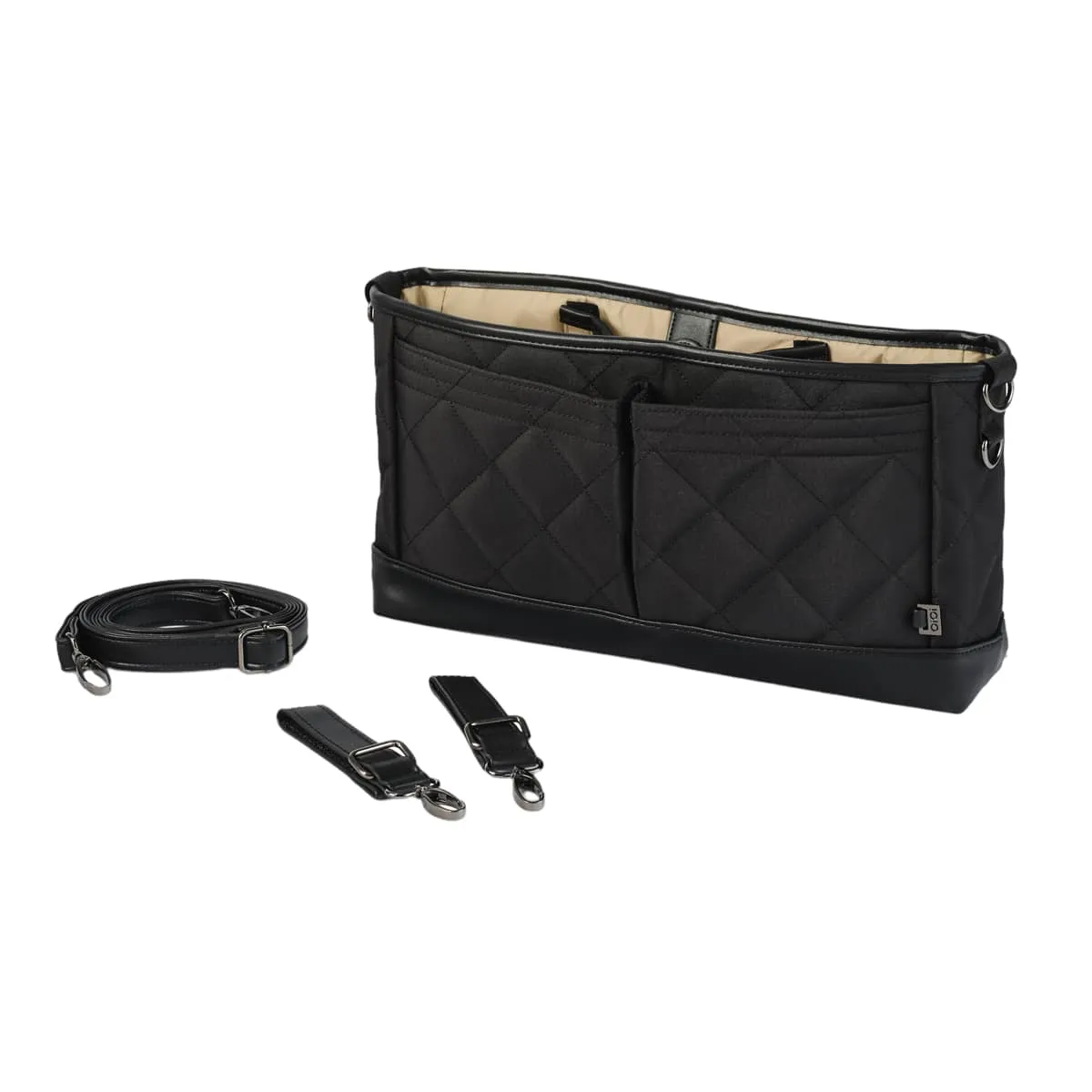 OiOi Diamond Quilt Stroller Organiser/Pram Caddy - Black