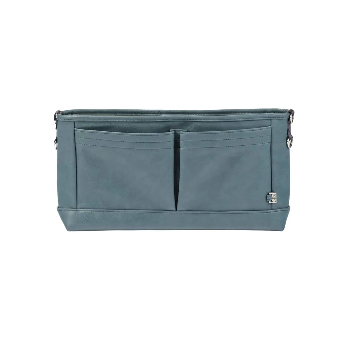 OiOi Vegan Leather Stroller Organiser/Pram Caddy - Stone Blue