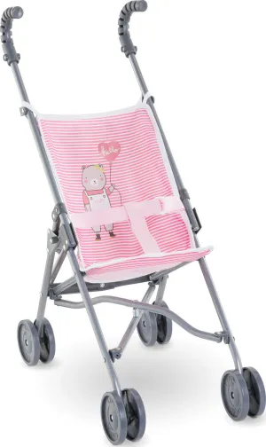 Pink Stripe Umbrella Stroller for 14" & 17" Dolls