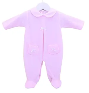 "PEX" Snuggle pink all in one velour outfit