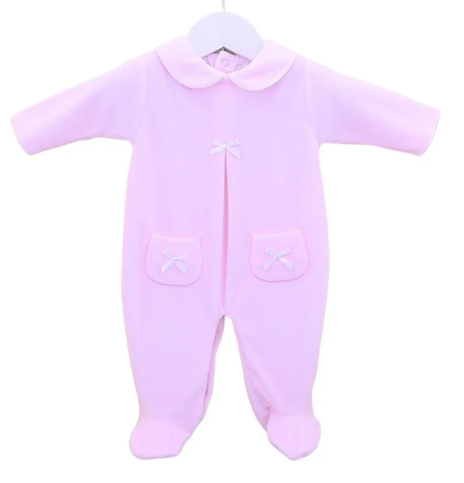 "PEX" Snuggle pink all in one velour outfit