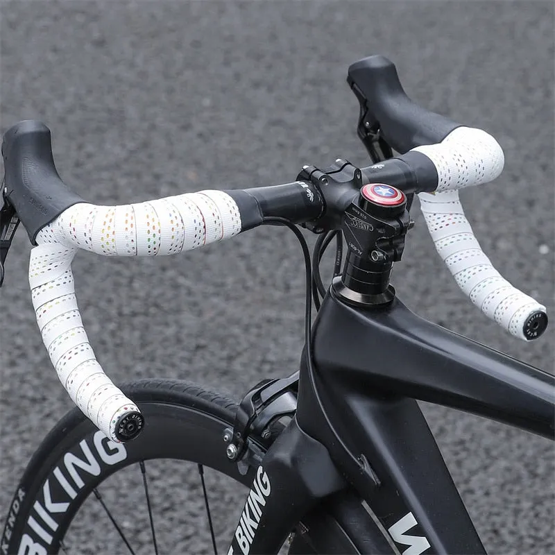 Resistant Handlebar Tape Lightweight Breathable Anti-Slip Road Bike Grip Tape Gravel Bike Bar Winding End Plugs