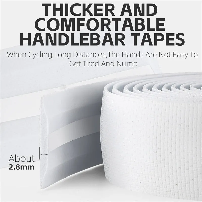 Resistant Handlebar Tape Lightweight Breathable Anti-Slip Road Bike Grip Tape Gravel Bike Bar Winding End Plugs