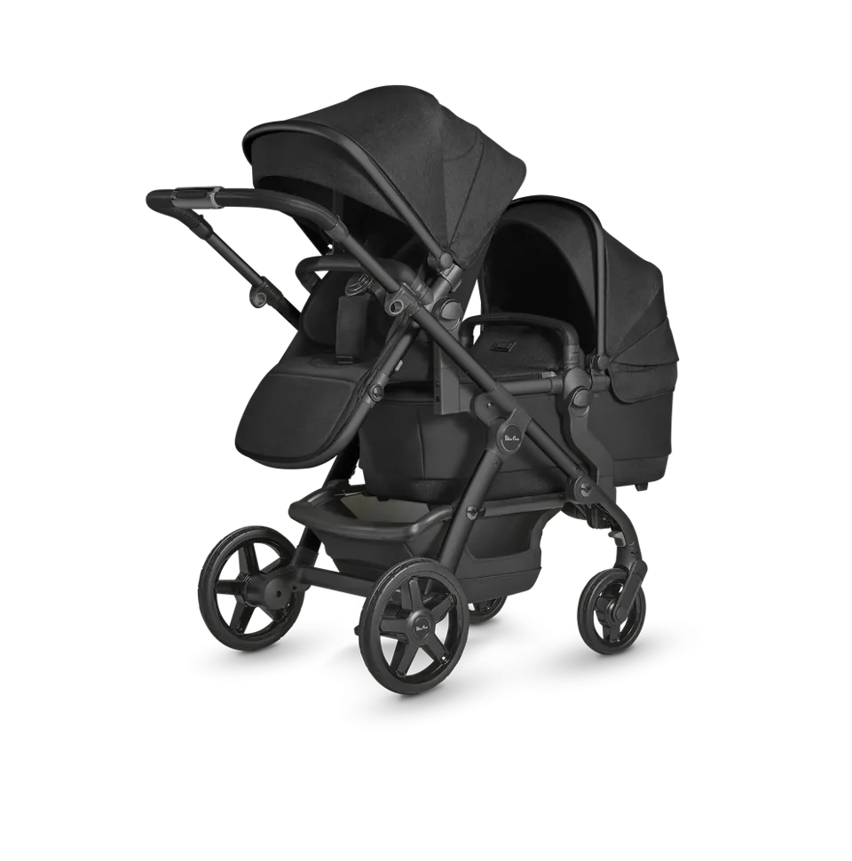 Silver Cross Wave Seat, Carry Cot & Tandem Seat Bundle - Onyx