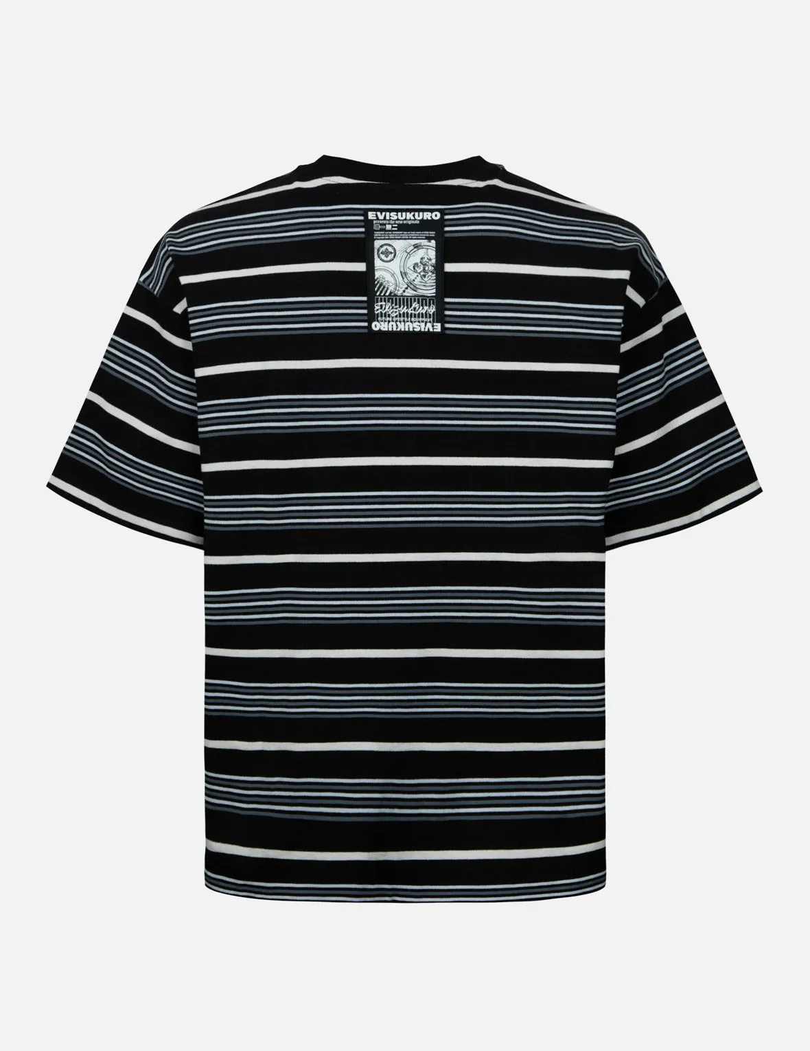 Striped Seagull Appliqué Embroidery Loose Fit T-shirt