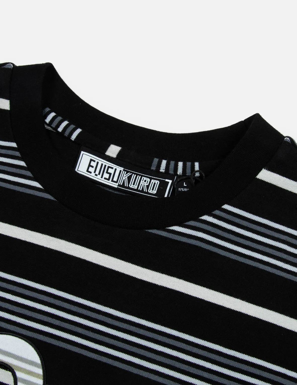 Striped Seagull Appliqué Embroidery Loose Fit T-shirt