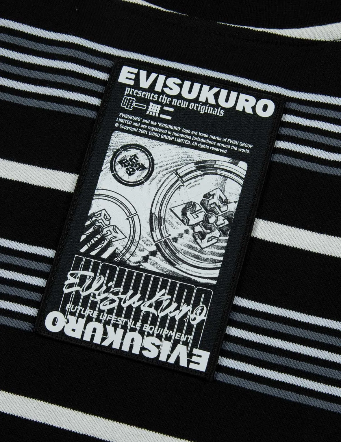Striped Seagull Appliqué Embroidery Loose Fit T-shirt